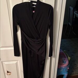 Rachel Ray Black Wrap-Style Sheath Dress sz small